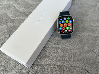 Apple Watch S9, GPS, 45mm, Silver Aluminium Case, Storm Blue Sport Band - S/M foto 6