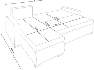 Canapea de colț extensibilă 132x200 foto 6