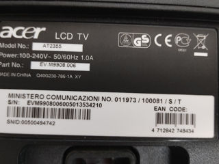 LCD TV Acer AT2355, diagonală 23" (58 cm). fara telecomanda foto 2