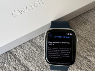 Apple Watch S9, GPS, 45mm, Silver Aluminium Case, Storm Blue Sport Band - S/M foto 10