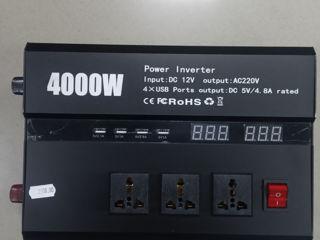 Преобразователь напряжения 2000w 4000 w Inversor transformator de tensiune 12v/24v foto 2