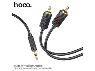 Cablu audio HOCO UPA28 3.5 lotus dublu RCA foto 2