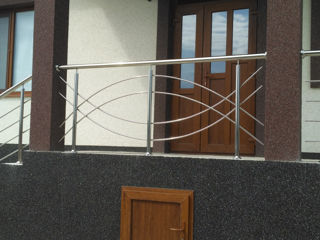 Balustrade din inox combinate cu sticlă, lemn; Перила из нержавейки комб. со стеклом, деревом foto 9