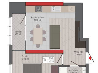 Apartament cu 1 cameră, 31 m², Centru, Comrat foto 3
