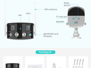 Ip camera video  4MP*4MP, 180 grade foto 8