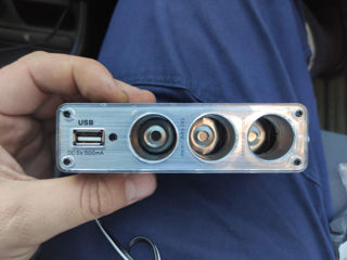 Автомобильный блок питания 12V/24v=3-розетки прикуривателя и питания USB зарядное устройство. foto 8