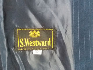 Продам новый синий костюм в полоску S. Westward, 32 размер. Длина рукава 51 см. Длина брюк 84 см. foto 2
