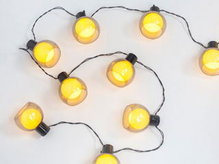 Luminițe decorative pentru interior din PVC,10 sfere LED, 1m foto 1