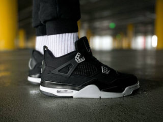 Nike Air Jordan 4 Retro Black Canvas Unisex foto 3