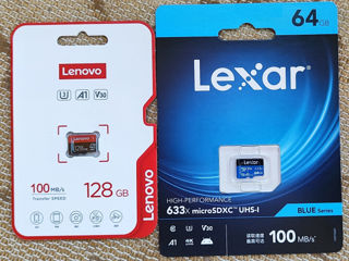 Memorie micro SD Lenovo 128gb, Lexar 64gb foto 1