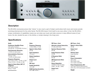 Audiophile Rotel RX - 1052 Stereo Receiver foto 4