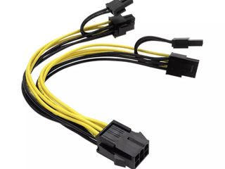 Adapter 6 pin to dual 2x(6+2)pin 20cm. Тройник 6 пин на 2x8(6+2) пин 20cm. foto 3