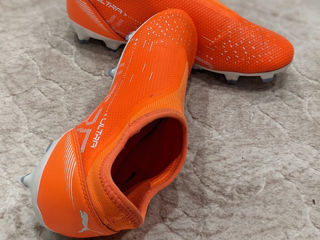 Puma Kids Ultra Match LL FG/AG - Puma Ultra Orange/Puma White/Blue Glimmer (EU 37) foto 2