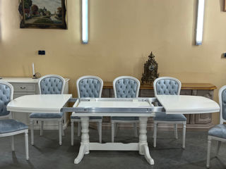 Masa alba cu 8 scaune,produs din lemn, Белый стол с 8 стульями, деревянное изделие, foto 10