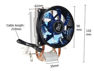 LED CPU cooler Fan Heatsink for Socket LGA1151/1550/1156/1555/LGA775 AMD AM3/AM2/FM2/754/939 foto 6