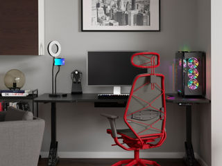 Set de mobilă pentru oficiu IKEA (Negru/Gri/Roșu)