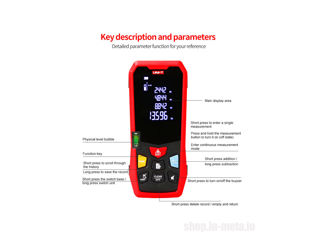 UNI-T LM50A 50m High Precision Laser Distance Meter,Telemetru laser de înaltă precizie. foto 9