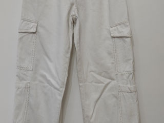 Wide leg cargo , белые джинсы размер S