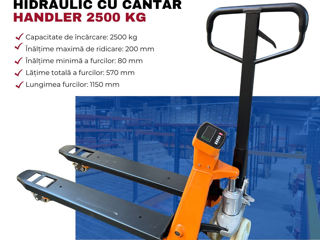 Transpalet manual hidraulic cu cântar Handler 2500 kg /Ручная гидравлическая тележка с весами foto 2