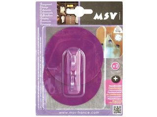 Крючки Самоклеющиеся Msv 2Шт Круг 8Cm, Сиренев, Пластик