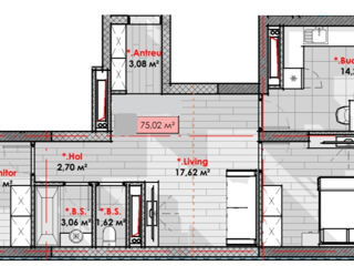 Apartament cu 1 cameră, 47 m², Râșcani, Chișinău foto 6