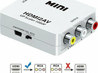 Конвертер HDMI2AV гнездо HDMI в гнездо RCA новый foto 5