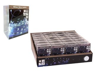 Luminite De Craciun "Fir" 80Microled Alb, 3Xaa, 8Reg, Timer, Cablu Argintiu