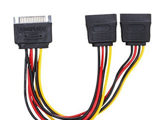 Id-172: SATA Male To 2 Female Connector SATA 1 to 2 - Тройник SATA на 2 х SATA коннектор Переходник foto 3
