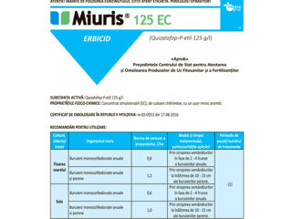 Super Oferta !!! Erbicid Miuris 125 EC (quizalofop-P-etil 125 g/l), Ambalaj: 100 ml. foto 3