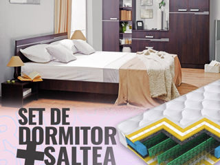 Dormitor Ambianta, Bravo Sonoma Inchis + Saltea Salt Confort Clasic 160x200 foto 2