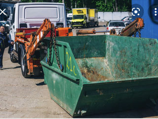 Transport Deseuri cu skip container foto 2