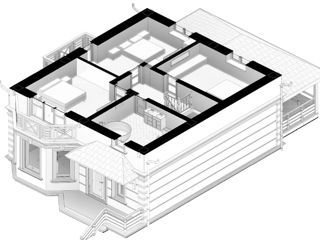 Casă de locuit individuală cu 2 niveluri / stil negociabil /  P+M / 142.7m2 / construcții / 3D foto 7