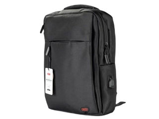 XO CB02 15,6-дюймовая сумка для компьютера, черная (боковой USB-порт, быстрая зарядка)