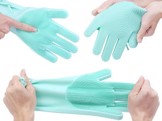 Силиконовые перчатки для мытья посуды Magic Brush