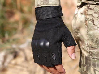Перчатки кожа-текстиль с защитой костяшек кулака foto 3