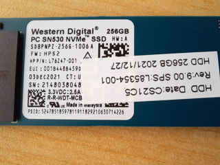 250 леев от 2x штук  SSD NVME  256 GB M.2 Western Digital новый foto 2