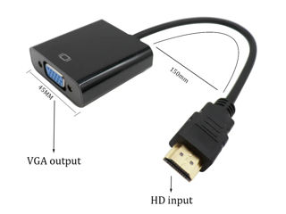 Переходник HDMI-слвместимый с VGA-кабелем,1080 со встроеным набором микросхем HD для PS4, XBOX HDMI foto 1