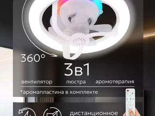 Lustră ventilator led  cu telecomandă  foto 3