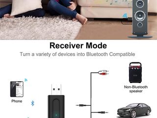 Bluetooth USB AUX Transmitter, Bluetooth 5.0 Transmitter Receiver Adapter with 3.5mm Jack foto 3