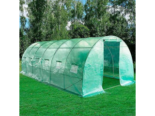 Seră 6x3x2m / 19mm / 1 ușă, folie cu protectie UV4, ferestre, verde - Electron.md - Reducere!!!