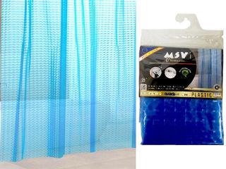 Perdea Pentru Dus 180X200Cm Msv Premium 3D Albastra