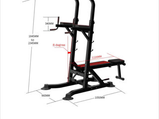 Aparat multifunctional : bara tractiune,paralele,scaun cu înclinare,flexie picioare,suport bara foto 2