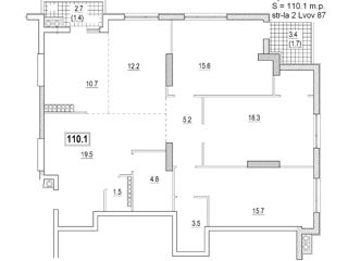 Ap. 4 cam., 111 м², 7/8 et.