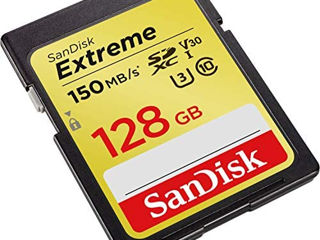 Новые в упаковке : SD Card SanDisk Extreme 128Gb. 4K. 150Mb/sec foto 2
