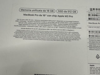 MacBook Pro 16 M3 Pro 18gb Ram 512gb Space Black Sigilat Original Garantie Apple foto 3