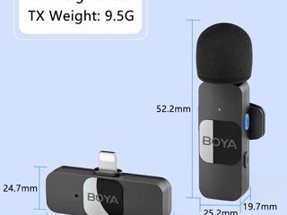 649 lei - Microfon Lavaliera fara fir Boya BY-V for Iphone (Lightning) și Type-C, Noi !! foto 5