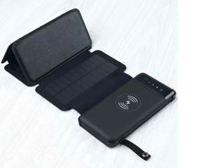 Солнечная панель 6 секций с Рower Bank-10000 mAh=USB с фонариком=беспроводной зарядки для мобильника foto 4