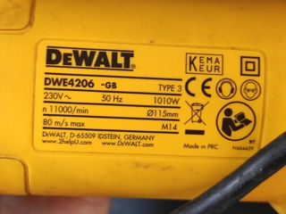 Болгарка DeWalt DWE4206 foto 2