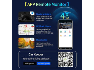 Kit Camera auto fata/spate Carkit 4G LTE, GPS, WiFi, slot cartela sim, card 64 GB foto 4