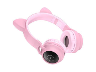 Căști HOCO W27 CAT EAR Căști wireless roz foto 1